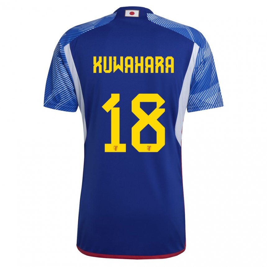 Kinder Japanische Rikuto Kuwahara #18 Königsblau Heimtrikot Trikot 22-24 T-shirt Österreich