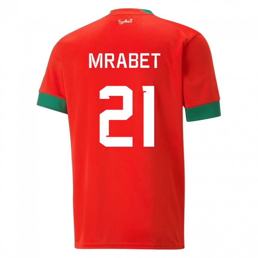 Kinder Marokkanische Yasmin Mrabet #21 Rot Heimtrikot Trikot 22-24 T-shirt Österreich