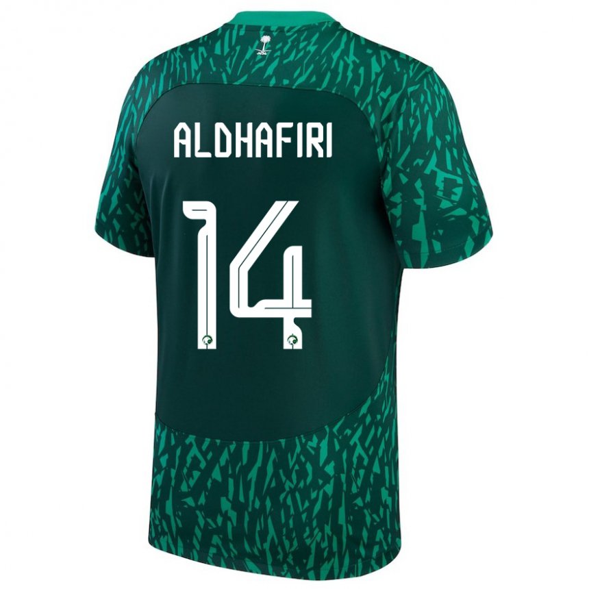 Kinder Saudi-arabische Jathob Aldhafiri #14 Dunkelgrün Auswärtstrikot Trikot 22-24 T-shirt Österreich