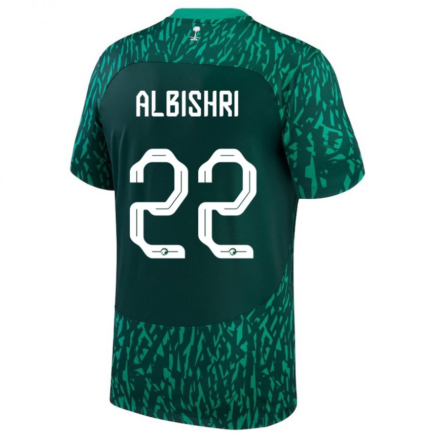 Kinder Saudi-arabische Nawaf Albishri #22 Dunkelgrün Auswärtstrikot Trikot 22-24 T-shirt Österreich