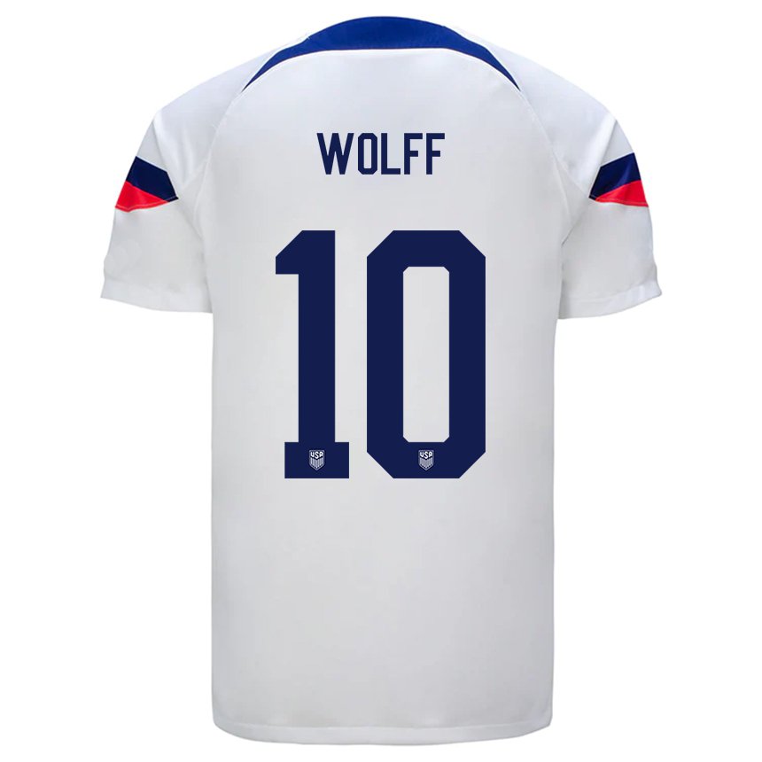 Herren Us-amerikanische Owen Wolff #10 Weiß Heimtrikot Trikot 22-24 T-shirt Österreich