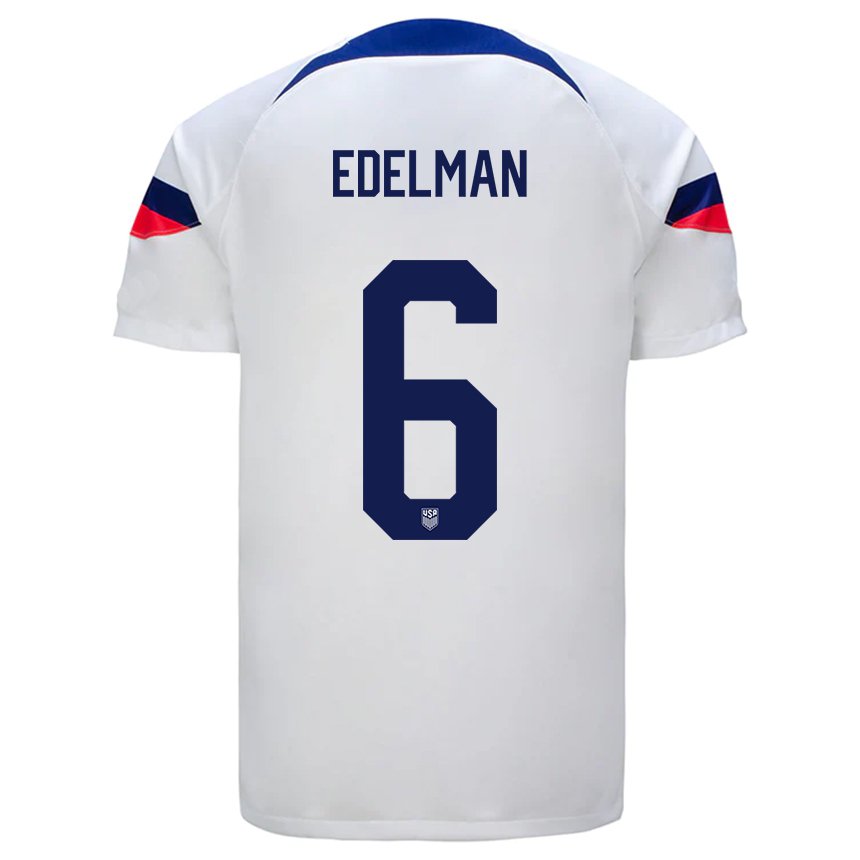 Herren Us-amerikanische Daniel Edelman #6 Weiß Heimtrikot Trikot 22-24 T-shirt Österreich