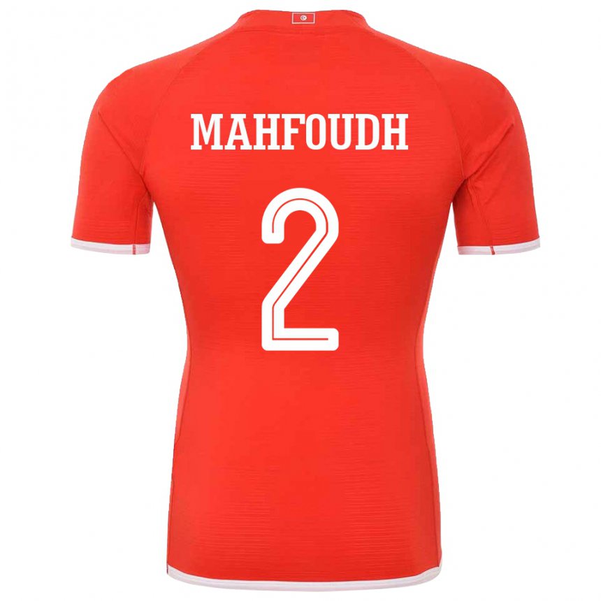 Herren Tunesische Dhikra Mahfoudh #2 Rot Heimtrikot Trikot 22-24 T-shirt Österreich
