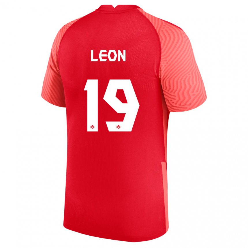 Herren Kanadische Adriana Leon #19 Rot Heimtrikot Trikot 22-24 T-shirt Österreich