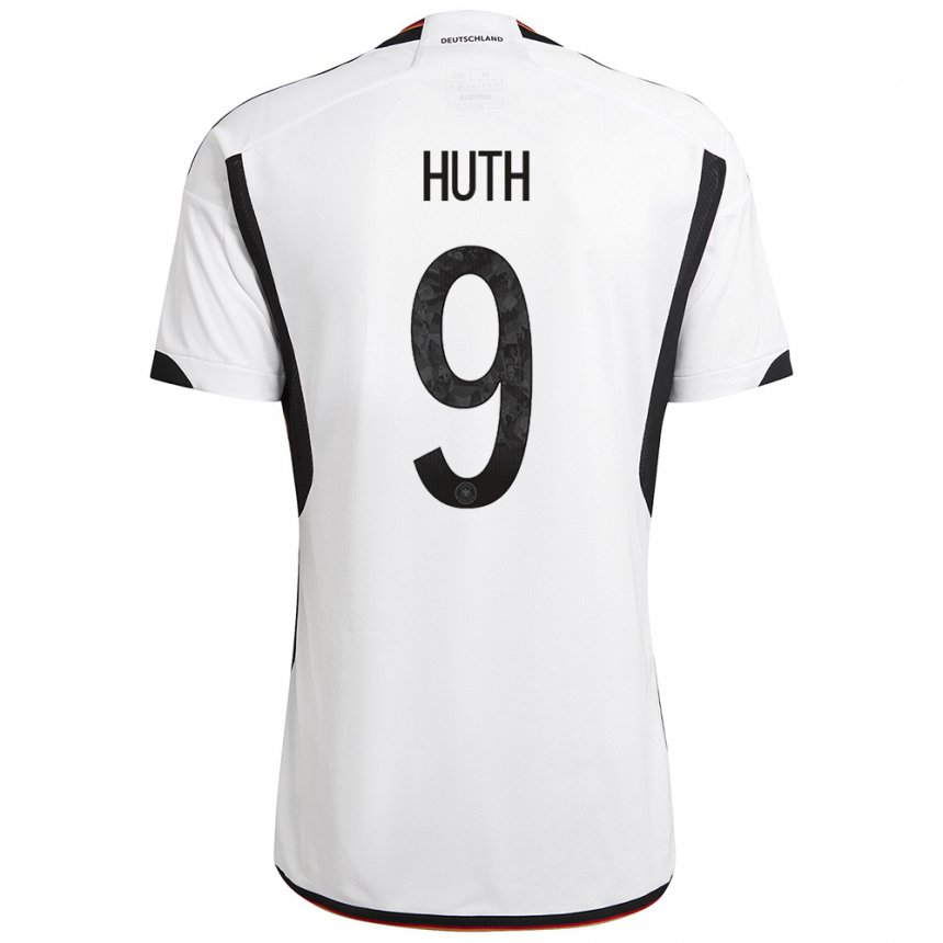 Herren Deutsche Svenja Huth #9 Weiß Schwarz Heimtrikot Trikot 22-24 T-shirt Österreich