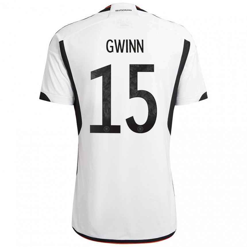 Herren Deutsche Giulia Gwinn #15 Weiß Schwarz Heimtrikot Trikot 22-24 T-shirt Österreich