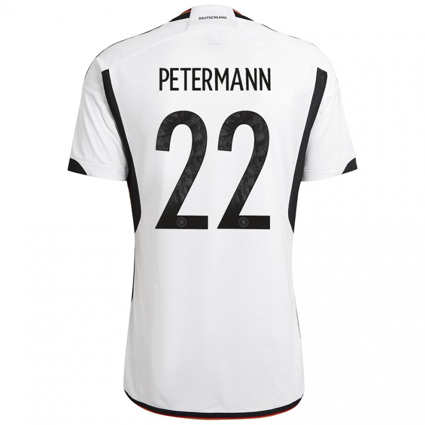 Herren Deutsche Lena Petermann #22 Weiß Schwarz Heimtrikot Trikot 22-24 T-shirt Österreich