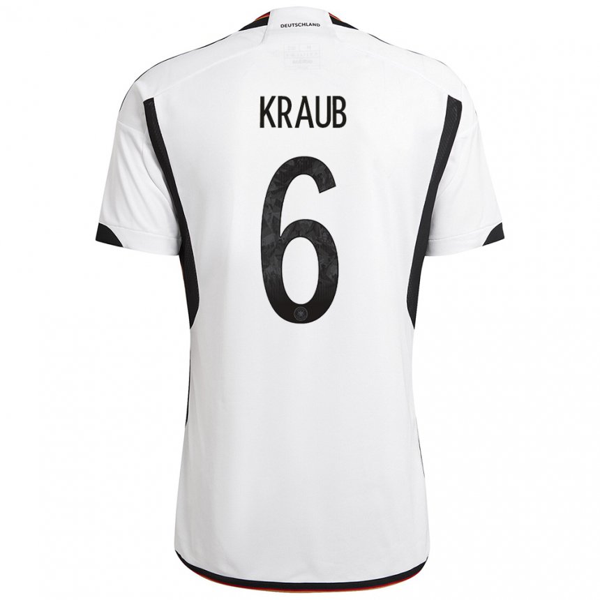 Herren Deutsche Tom Kraub #6 Weiß Schwarz Heimtrikot Trikot 22-24 T-shirt Österreich
