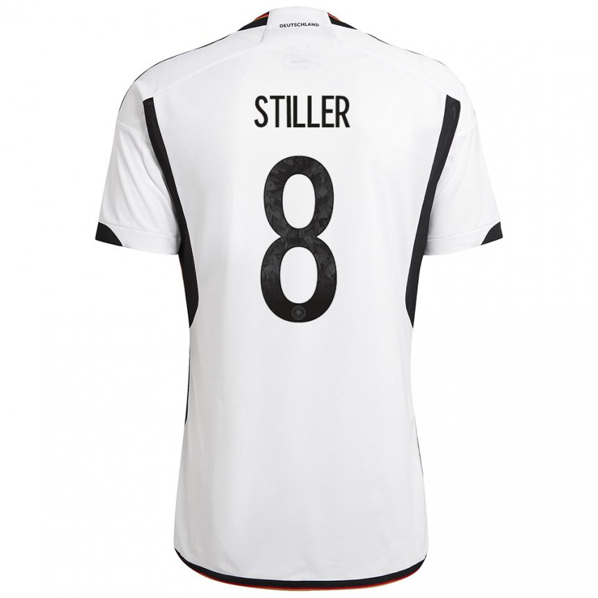 Herren Deutsche Angelo Stiller #8 Weiß Schwarz Heimtrikot Trikot 22-24 T-shirt Österreich
