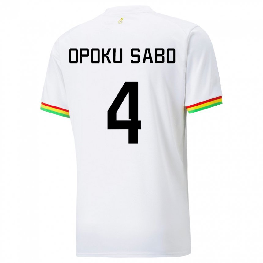 Herren Ghanaische Alex Opoku Sabo #4 Weiß Heimtrikot Trikot 22-24 T-shirt Österreich