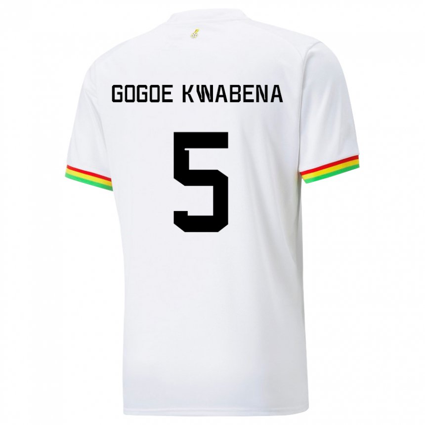 Herren Ghanaische Boahen Gogoe Kwabena #5 Weiß Heimtrikot Trikot 22-24 T-shirt Österreich