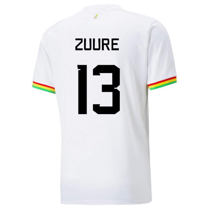 Herren Ghanaische Moses Salifu Bawa Zuure #13 Weiß Heimtrikot Trikot 22-24 T-shirt Österreich