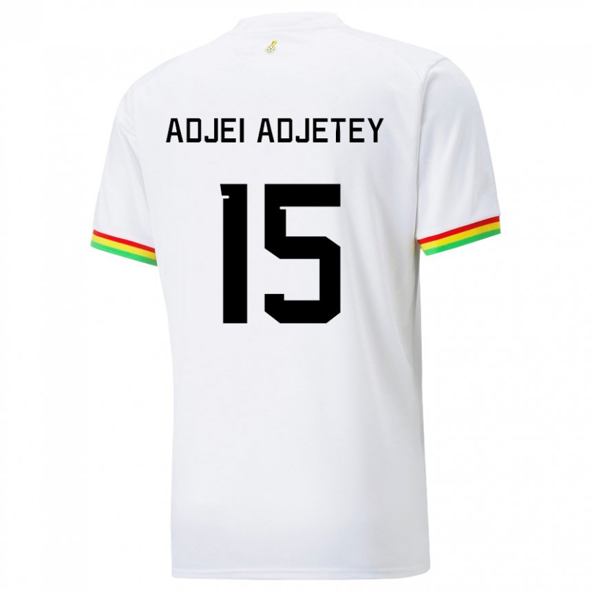 Herren Ghanaische Jonas Adjei Adjetey #15 Weiß Heimtrikot Trikot 22-24 T-shirt Österreich