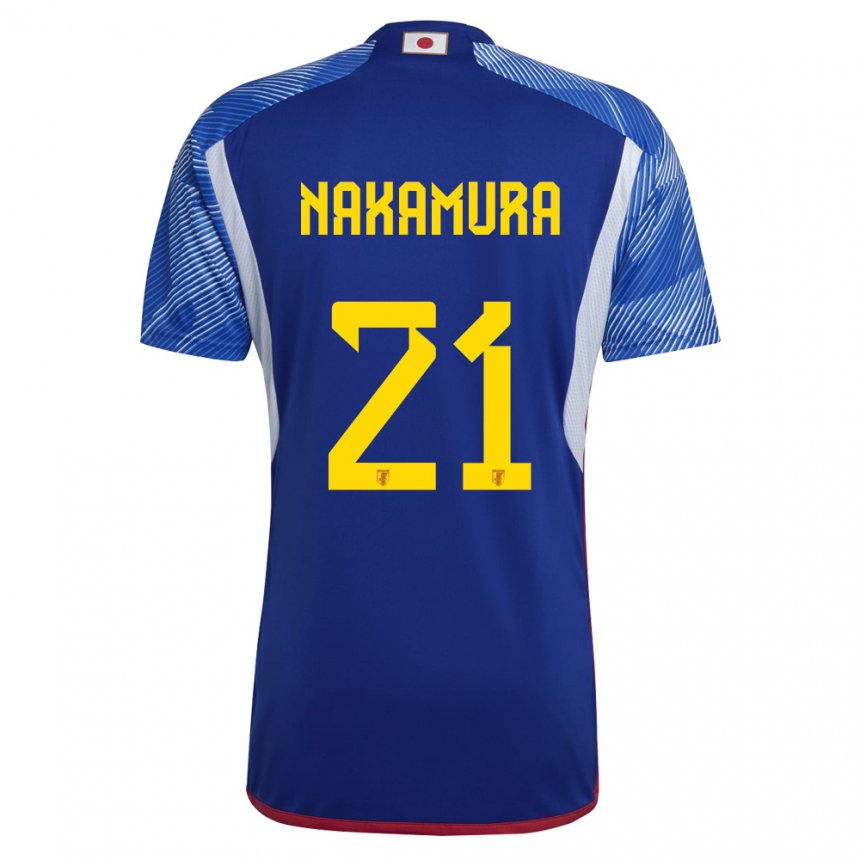 Herren Japanische Jiro Nakamura #21 Königsblau Heimtrikot Trikot 22-24 T-shirt Österreich