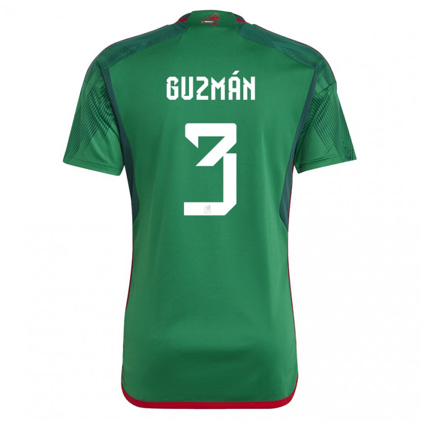 Herren Mexikanische Victor Guzman #3 Grün Heimtrikot Trikot 22-24 T-shirt Österreich