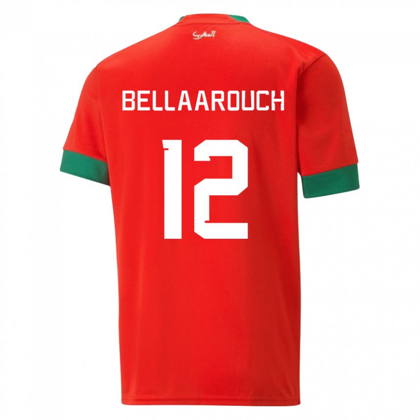 Herren Marokkanische Alaa Bellaarouch #12 Rot Heimtrikot Trikot 22-24 T-shirt Österreich