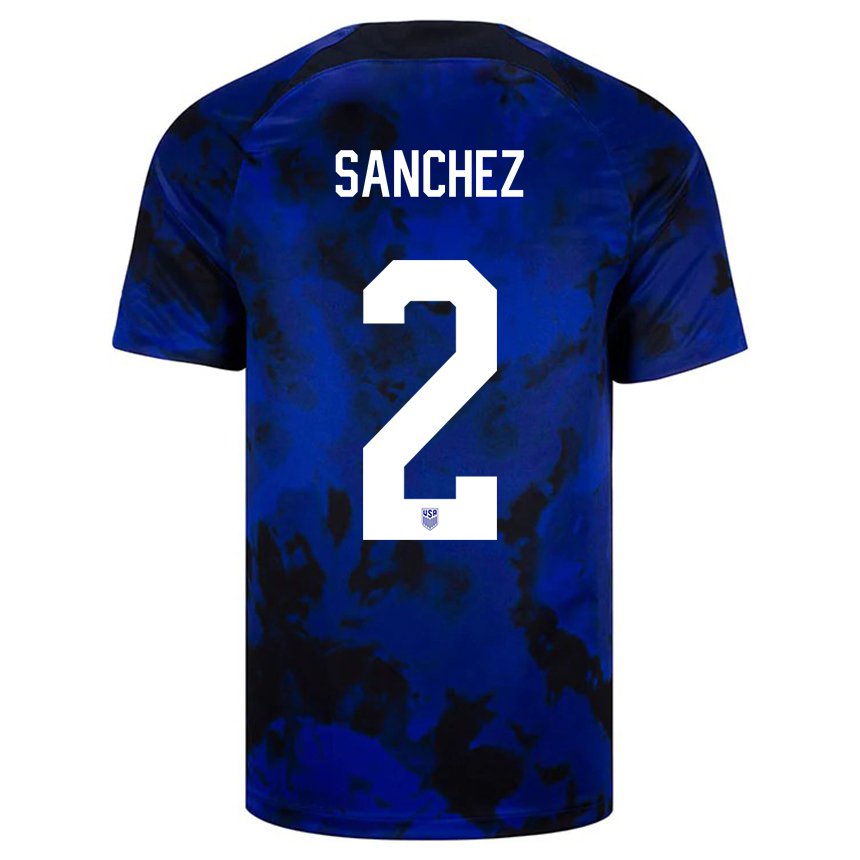 Herren Us-amerikanische Ashley Sanchez #2 Königsblau Auswärtstrikot Trikot 22-24 T-shirt Österreich