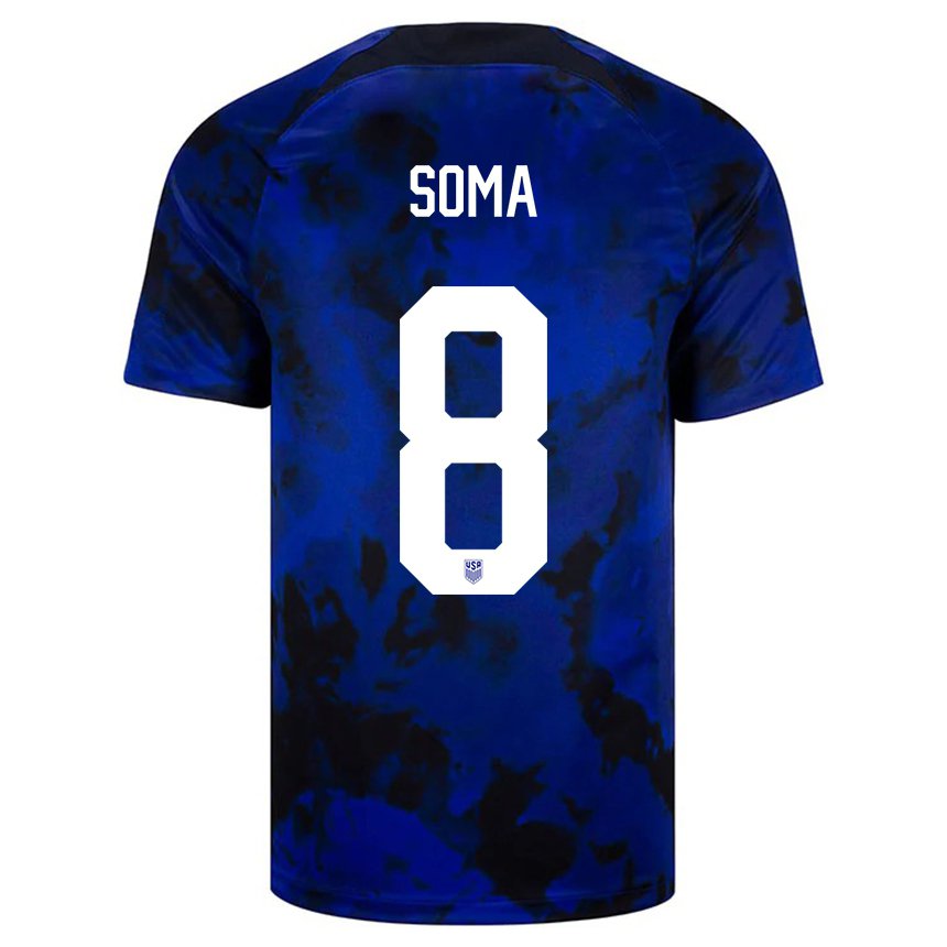 Herren Us-amerikanische Pedro Soma #8 Königsblau Auswärtstrikot Trikot 22-24 T-shirt Österreich
