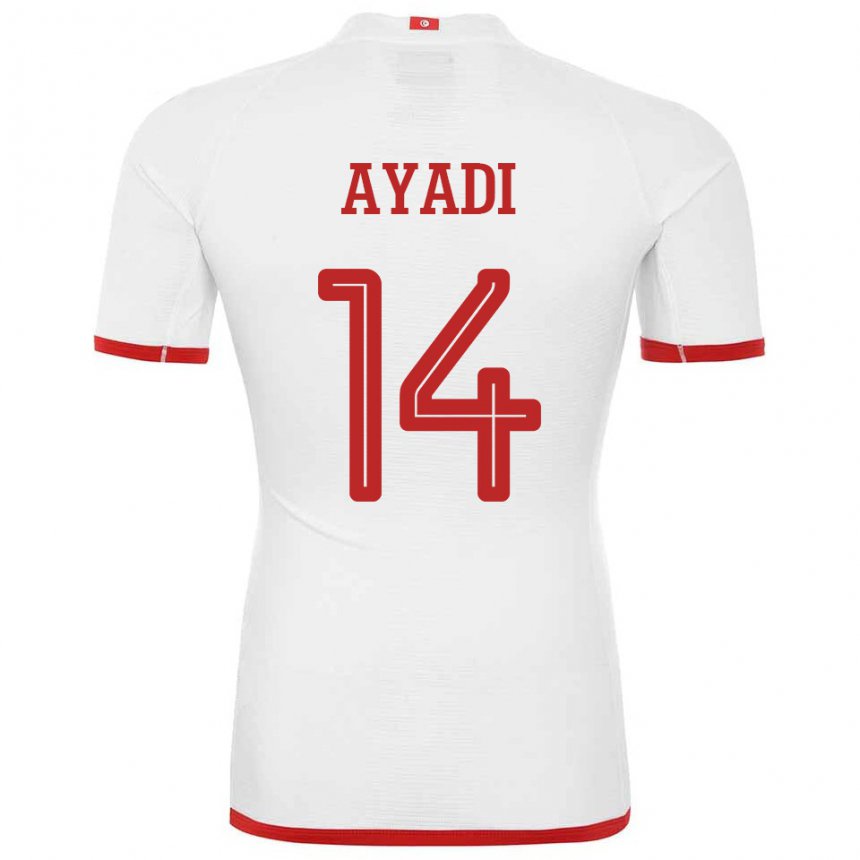 Herren Tunesische Ghada Ayadi #14 Weiß Auswärtstrikot Trikot 22-24 T-shirt Österreich