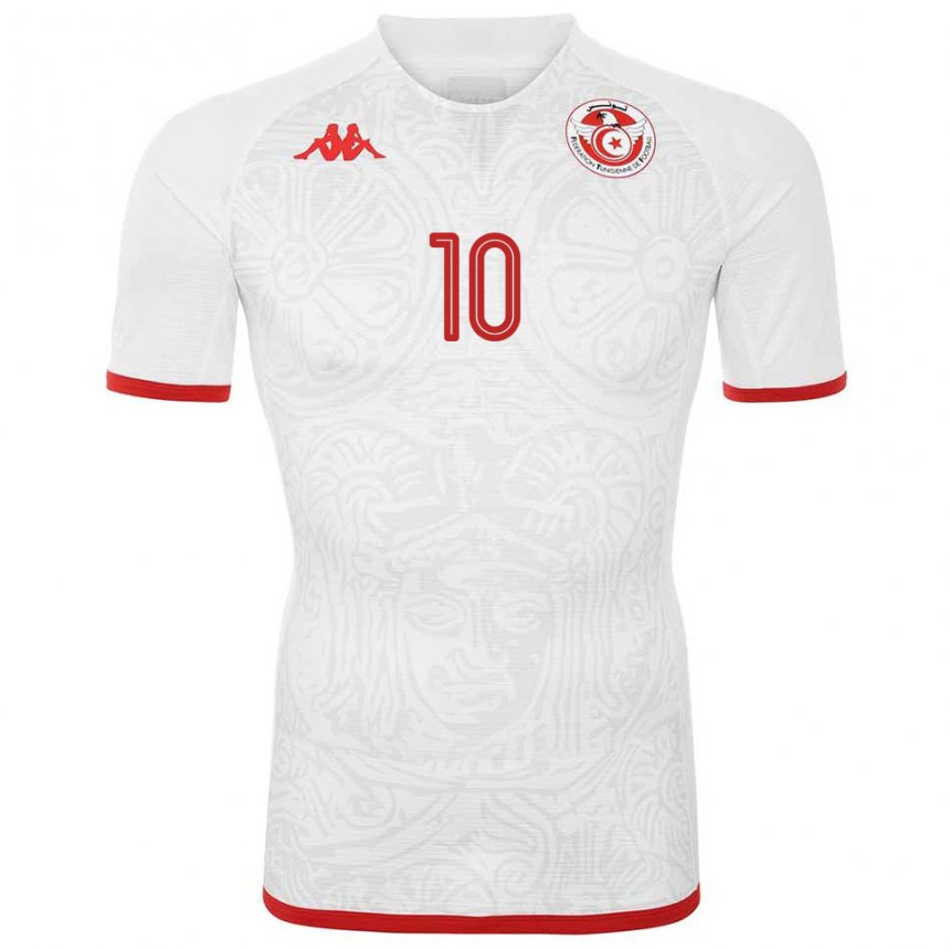 Herren Tunesische Rayen Hamrouni #10 Weiß Auswärtstrikot Trikot 22-24 T-shirt Österreich