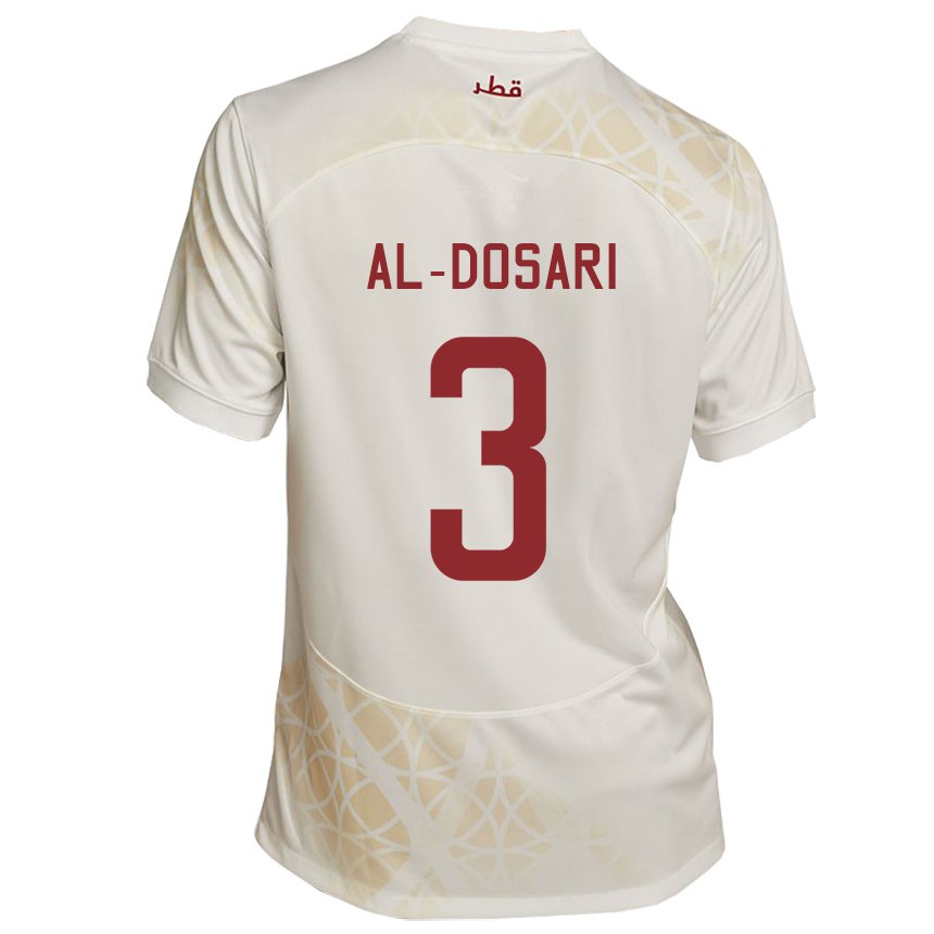 Herren Katarische Dana Al Dosari #3 Goldbeige Auswärtstrikot Trikot 22-24 T-shirt Österreich