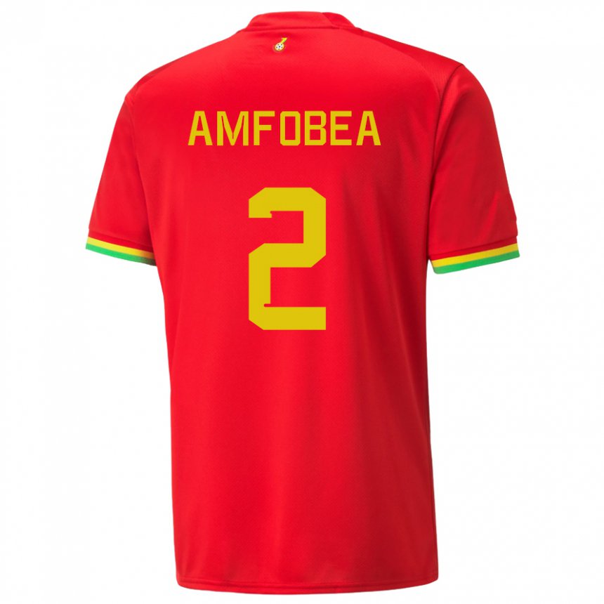 Herren Ghanaische Gladys Amfobea #2 Rot Auswärtstrikot Trikot 22-24 T-shirt Österreich