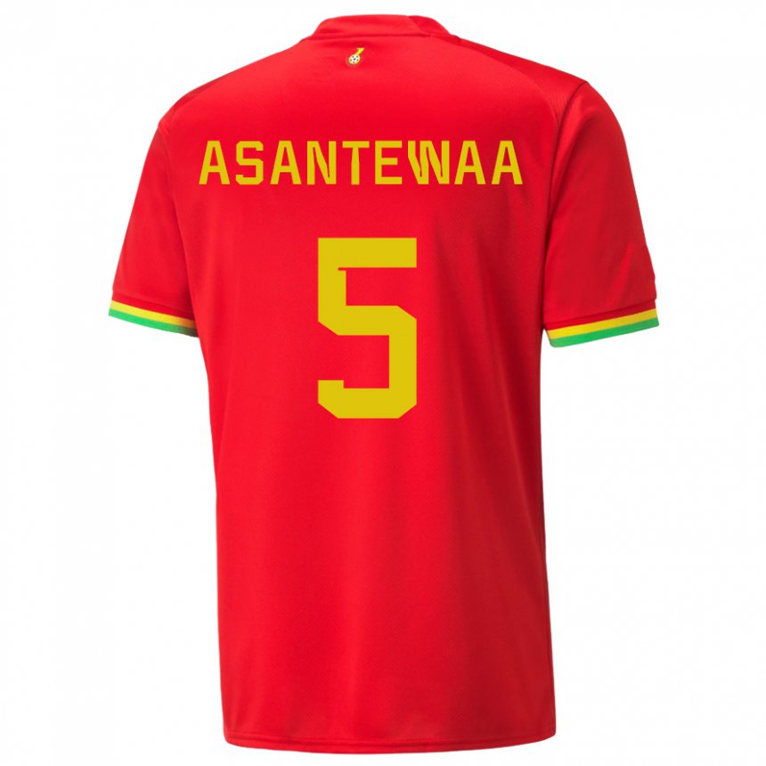 Herren Ghanaische Grace Asantewaa #5 Rot Auswärtstrikot Trikot 22-24 T-shirt Österreich