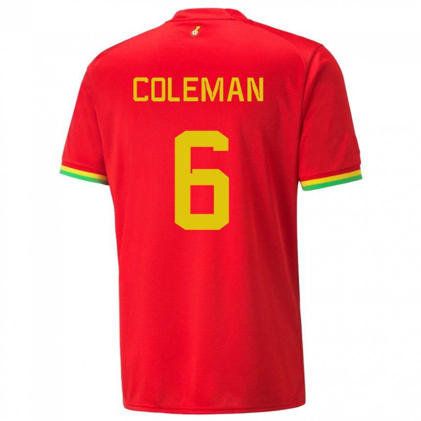 Herren Ghanaische Ellen Coleman #6 Rot Auswärtstrikot Trikot 22-24 T-shirt Österreich