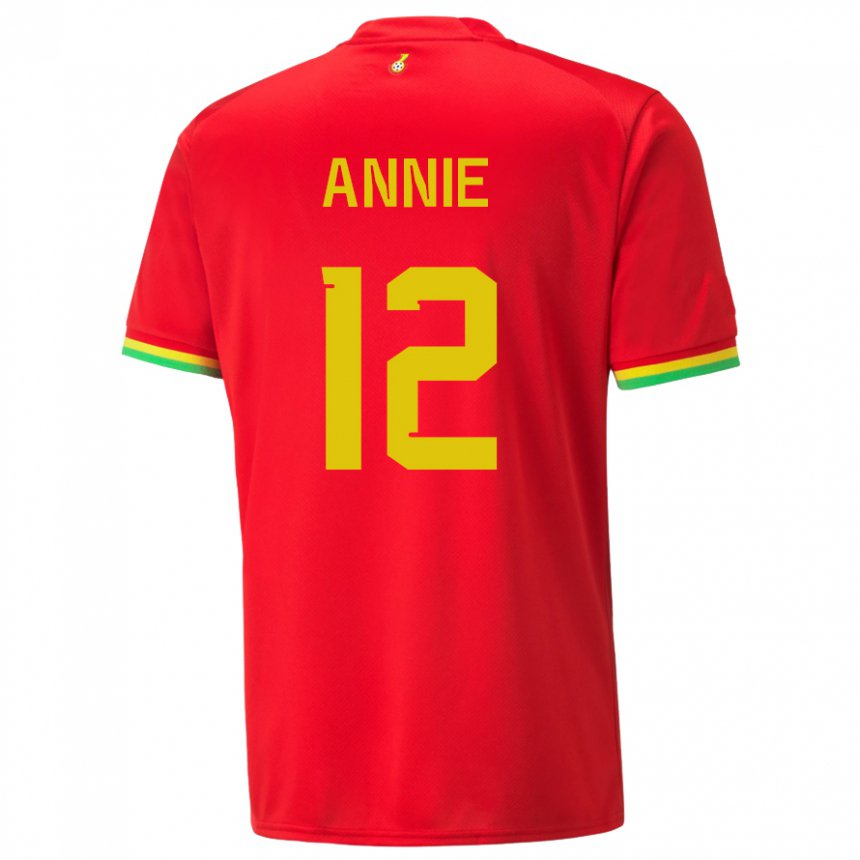 Herren Ghanaische Henrietta Annie #12 Rot Auswärtstrikot Trikot 22-24 T-shirt Österreich