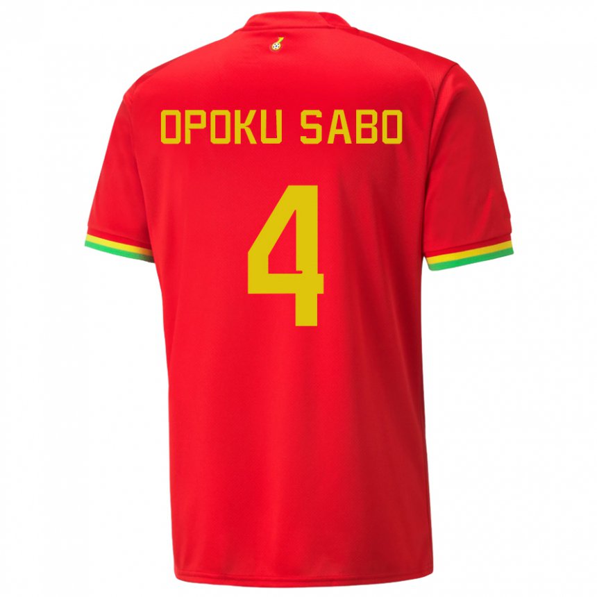 Herren Ghanaische Alex Opoku Sabo #4 Rot Auswärtstrikot Trikot 22-24 T-shirt Österreich