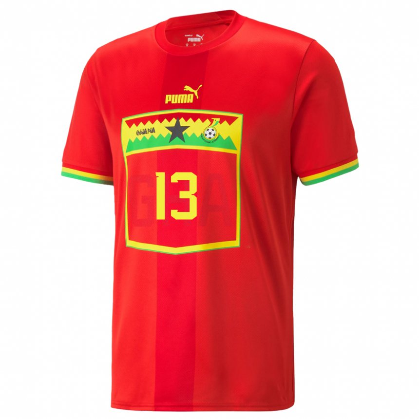 Herren Ghanaische Moses Salifu Bawa Zuure #13 Rot Auswärtstrikot Trikot 22-24 T-shirt Österreich