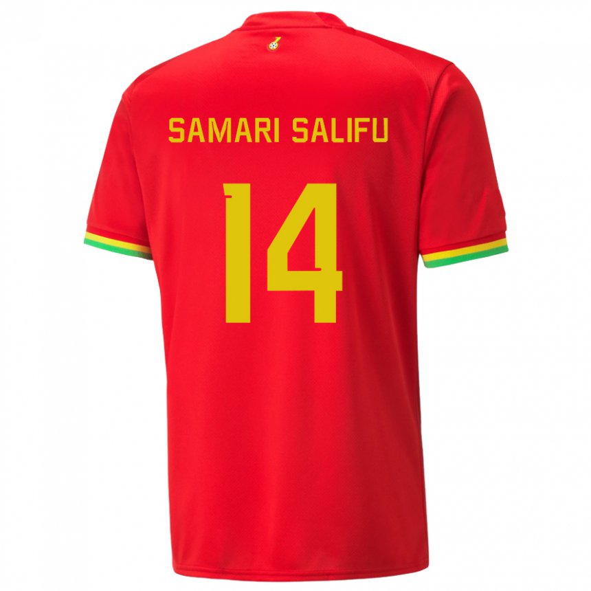 Herren Ghanaische Abass Samari Salifu #14 Rot Auswärtstrikot Trikot 22-24 T-shirt Österreich