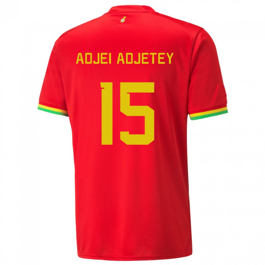 Herren Ghanaische Jonas Adjei Adjetey #15 Rot Auswärtstrikot Trikot 22-24 T-shirt Österreich