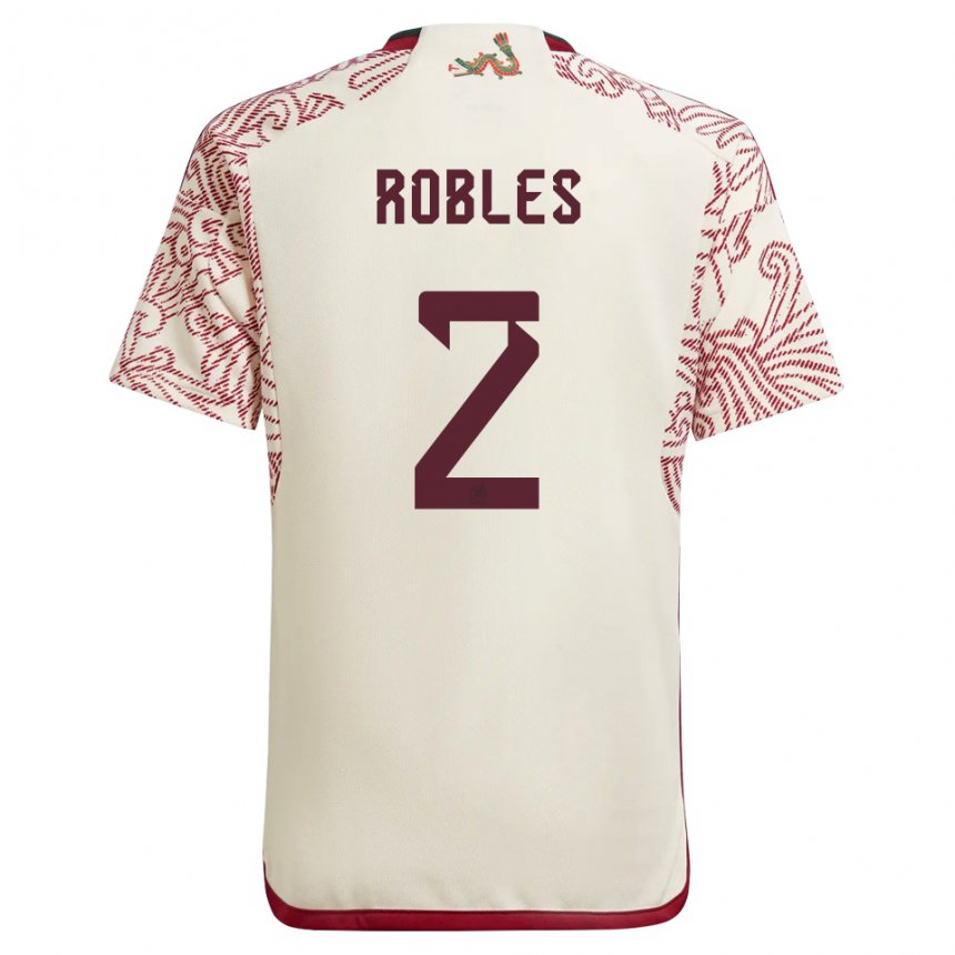 Herren Mexikanische Kenti Robles #2 Wunder Weiß Rot Auswärtstrikot Trikot 22-24 T-shirt Österreich