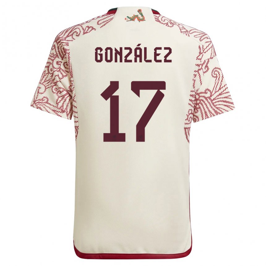 Herren Mexikanische Alison Gonzalez #17 Wunder Weiß Rot Auswärtstrikot Trikot 22-24 T-shirt Österreich