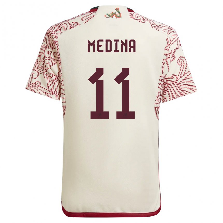 Herren Mexikanische Diego Medina #11 Wunder Weiß Rot Auswärtstrikot Trikot 22-24 T-shirt Österreich