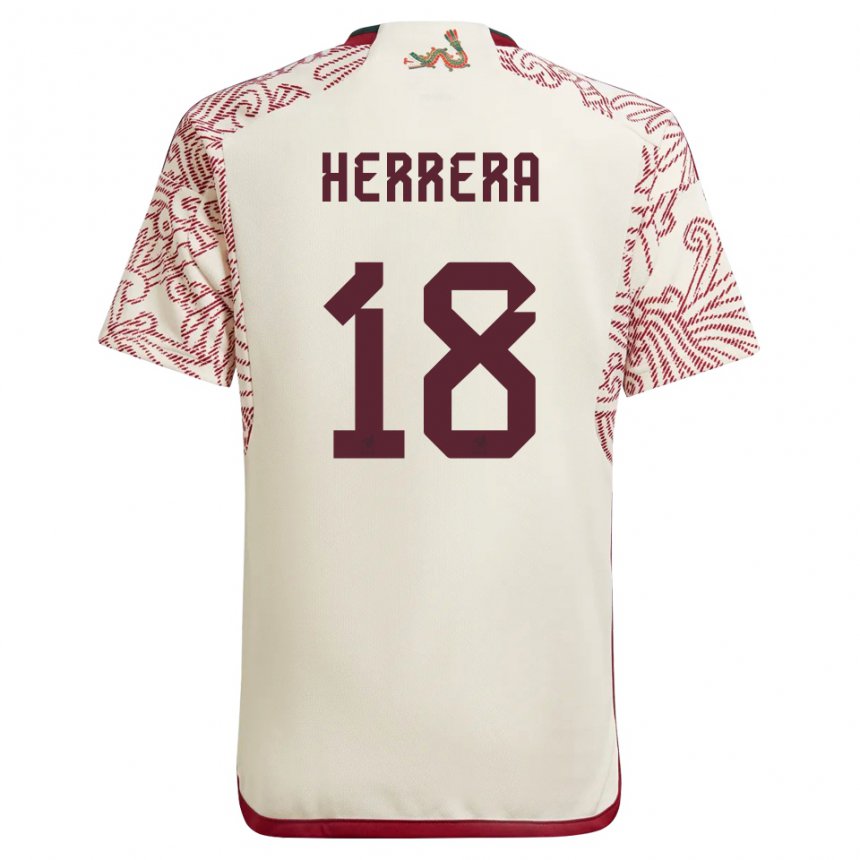 Herren Mexikanische Ozziel Herrera #18 Wunder Weiß Rot Auswärtstrikot Trikot 22-24 T-shirt Österreich