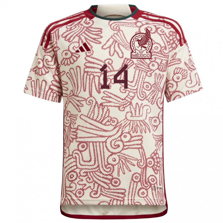 Herren Mexikanische Emiliano Freyfeld #14 Wunder Weiß Rot Auswärtstrikot Trikot 22-24 T-shirt Österreich