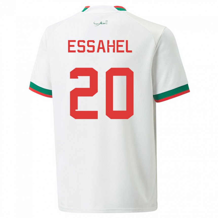 Herren Marokkanische Mohammed Amine Essahel #20 Weiß Auswärtstrikot Trikot 22-24 T-shirt Österreich