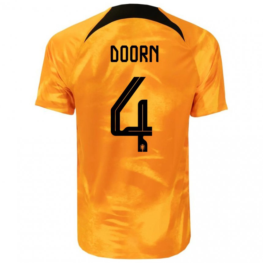 Damen Niederländische Lisa Doorn #4 Laser-orange Heimtrikot Trikot 22-24 T-shirt Österreich