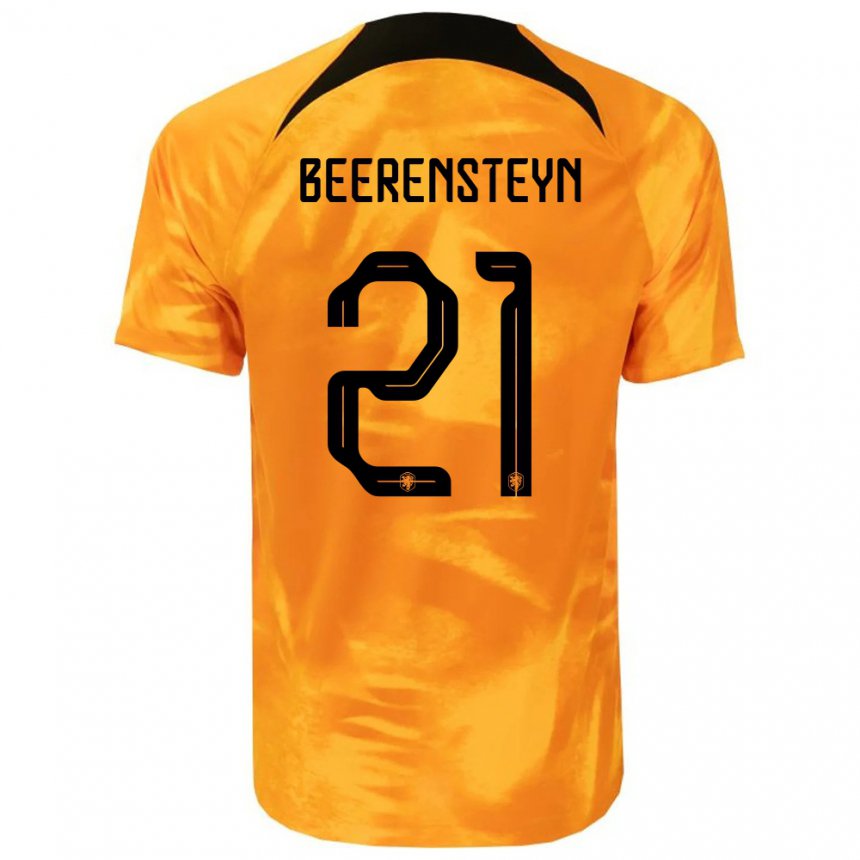 Damen Niederländische Lineth Beerensteyn #21 Laser-orange Heimtrikot Trikot 22-24 T-shirt Österreich
