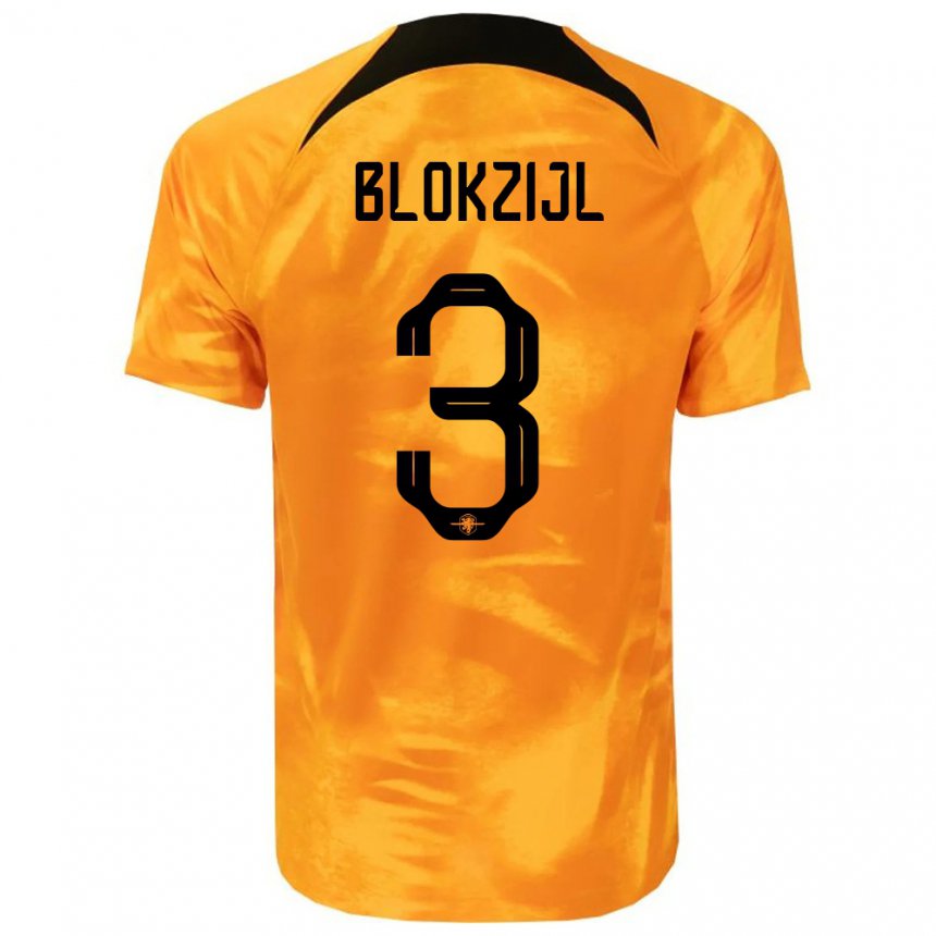 Damen Niederländische Thijmen Blokzijl #3 Laser-orange Heimtrikot Trikot 22-24 T-shirt Österreich