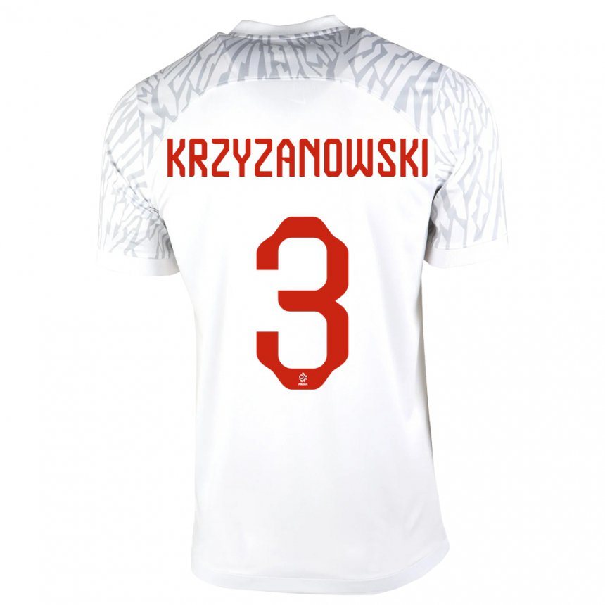 Damen Polnische Jakub Krzyzanowski #3 Weiß Heimtrikot Trikot 22-24 T-shirt Österreich
