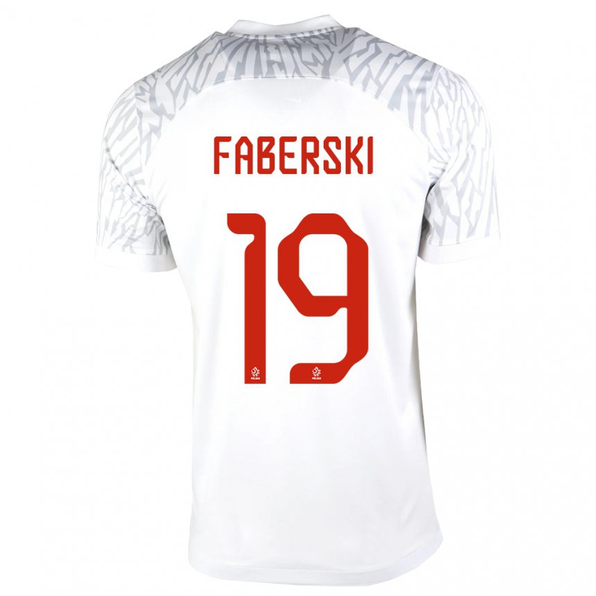 Damen Polnische Jan Faberski #19 Weiß Heimtrikot Trikot 22-24 T-shirt Österreich