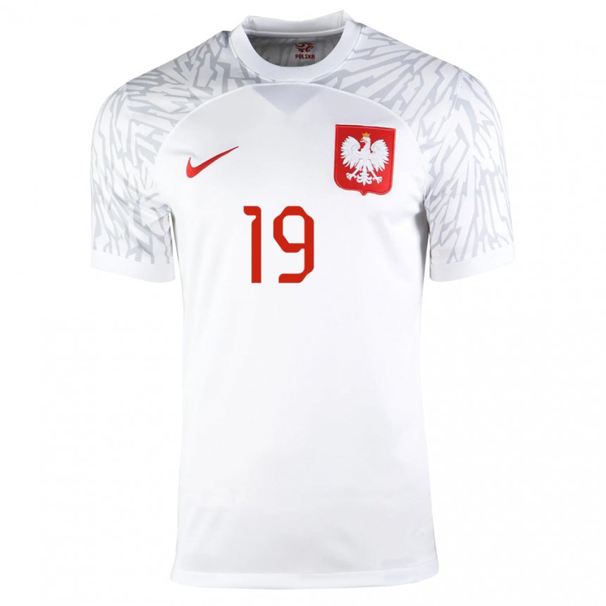 Damen Polnische Jan Faberski #19 Weiß Heimtrikot Trikot 22-24 T-shirt Österreich