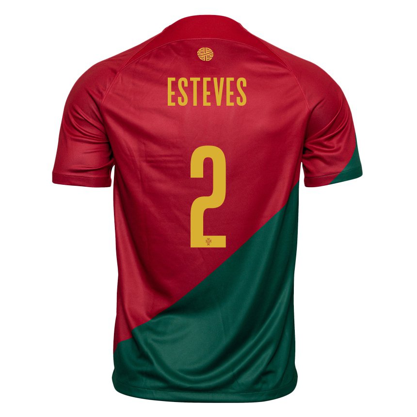 Damen Portugiesische Goncalo Esteves #2 Rot Grün Heimtrikot Trikot 22-24 T-shirt Österreich