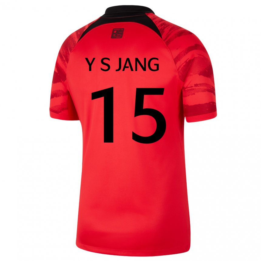 Damen Südkoreanische Jang Yun Sik #15 Rot Schwarz Heimtrikot Trikot 22-24 T-shirt Österreich