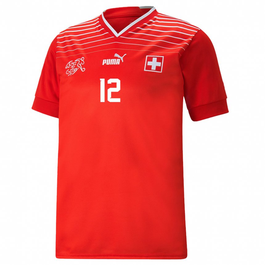 Damen Schweizer Brian Ernest Atangana #12 Rot Heimtrikot Trikot 22-24 T-shirt Österreich