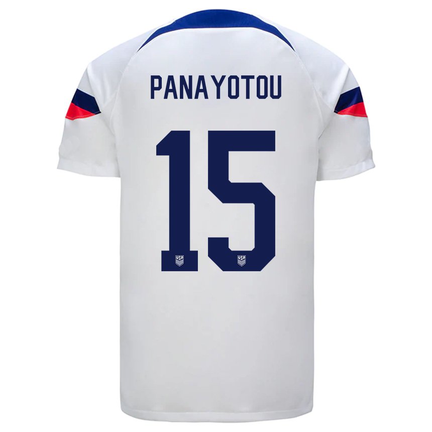Damen Us-amerikanische Jack Panayotou #15 Weiß Heimtrikot Trikot 22-24 T-shirt Österreich