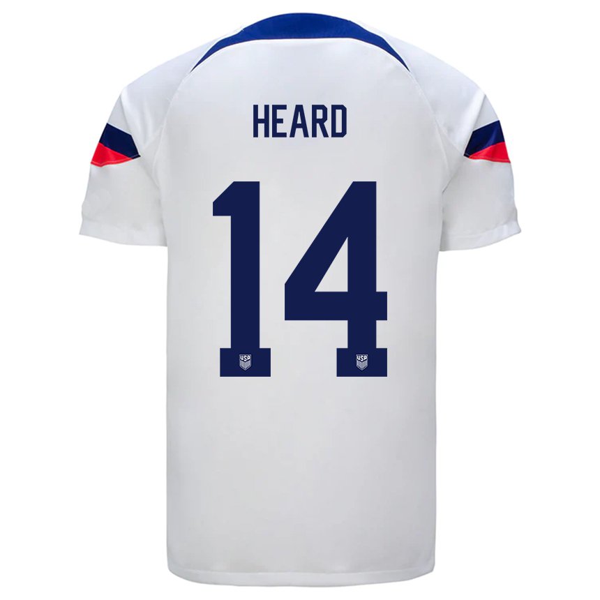 Damen Us-amerikanische Aaron Heard #14 Weiß Heimtrikot Trikot 22-24 T-shirt Österreich
